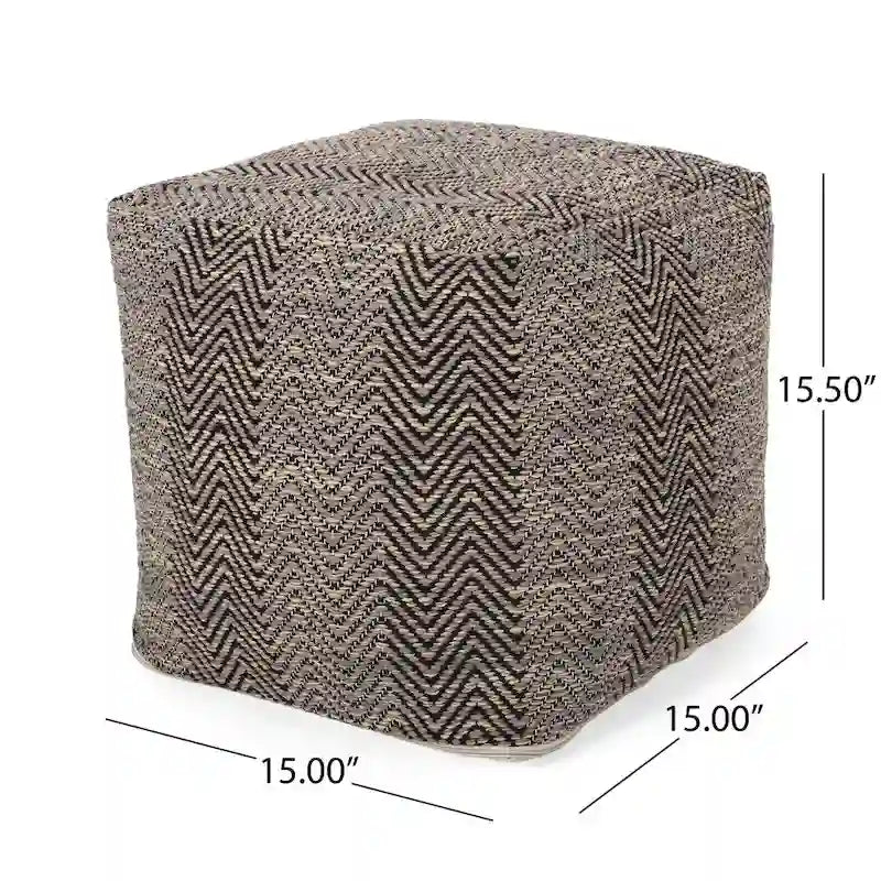Bowmont Hand-Crafted Cotton Cube Pouf