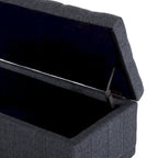 Dark Grey Fabric Tufted Storage Ottoman Bench – 1-Seat