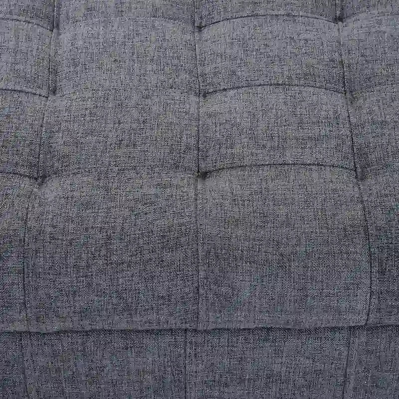 Dark Grey Fabric Tufted Storage Ottoman Bench – 1-Seat