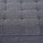 Dark Grey Fabric Tufted Storage Ottoman Bench – 1-Seat