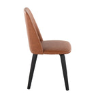 Upholstered Dining Chair, Mid-Century Style, Set of 2 – Beige/Camel/Cream, Fabric or Faux Leather, Wood Legs