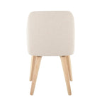 Upholstered Dining Chair, Mid-Century Style, Set of 2 – Beige/Camel/Cream, Fabric or Faux Leather, Wood Legs