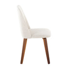 Upholstered Dining Chair, Mid-Century Style, Set of 2 – Beige/Camel/Cream, Fabric or Faux Leather, Wood Legs