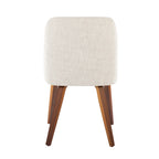 Upholstered Dining Chair, Mid-Century Style, Set of 2 – Beige/Camel/Cream, Fabric or Faux Leather, Wood Legs