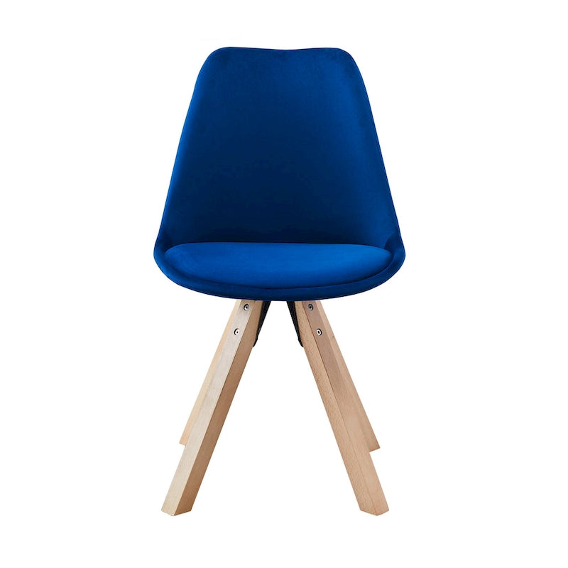 Velvet Dining Chairs, Armless Mid-Back Style, Set of 2