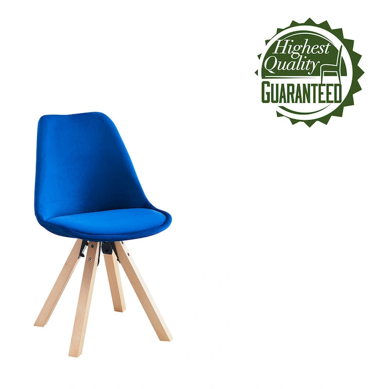 Velvet Dining Chairs, Armless Mid-Back Style, Set of 2