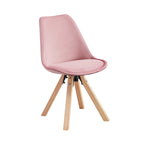 Velvet Dining Chairs, Armless Mid-Back Style, Set of 2