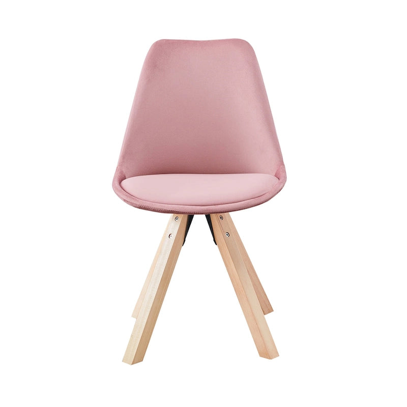Velvet Dining Chairs, Armless Mid-Back Style, Set of 2
