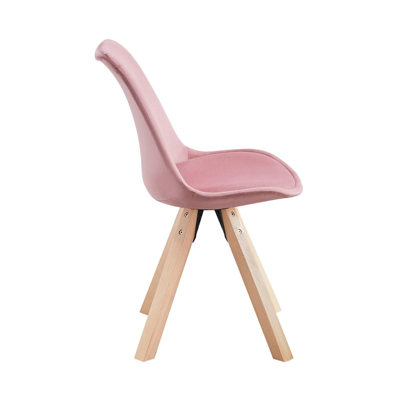 Velvet Dining Chairs, Armless Mid-Back Style, Set of 2