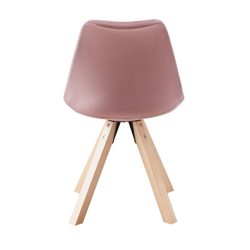 Velvet Dining Chairs, Armless Mid-Back Style, Set of 2