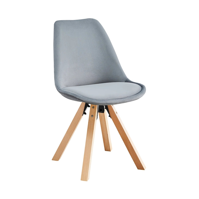 Velvet Dining Chairs, Armless Mid-Back Style, Set of 2