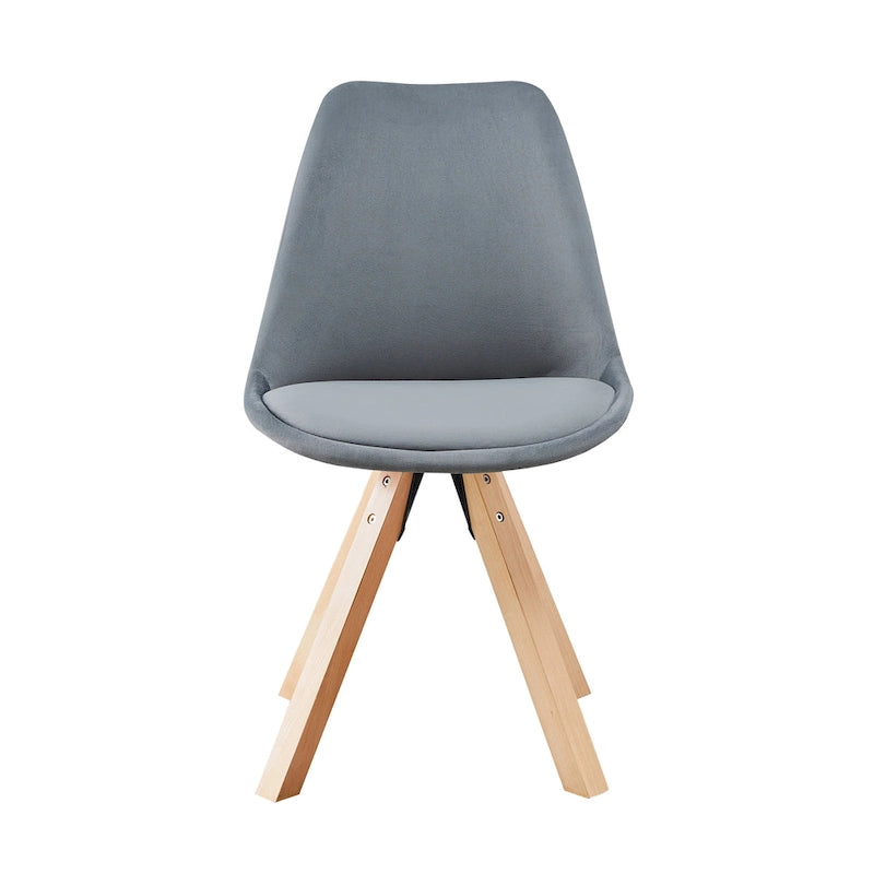 Velvet Dining Chairs, Armless Mid-Back Style, Set of 2