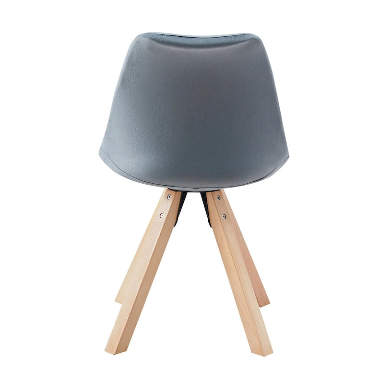 Velvet Dining Chairs, Armless Mid-Back Style, Set of 2