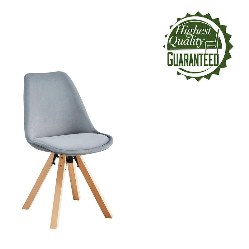 Velvet Dining Chairs, Armless Mid-Back Style, Set of 2