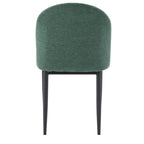 Green / Grey Chenille Upholstered Side Chair, Black Metal Legs, Set of 2