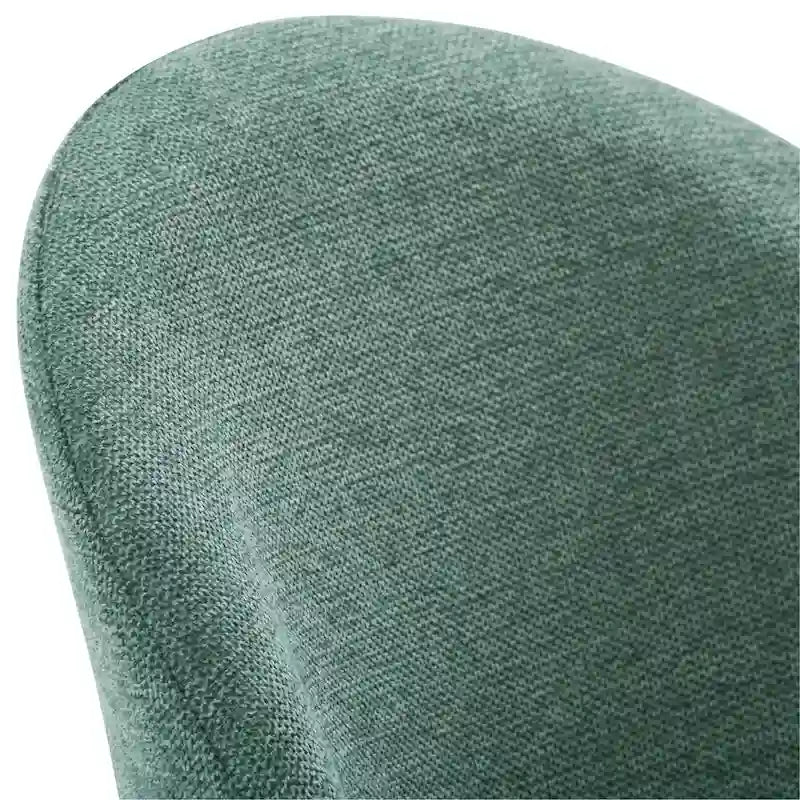 Green / Grey Chenille Upholstered Side Chair, Black Metal Legs, Set of 2