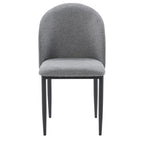 Green / Grey Chenille Upholstered Side Chair, Black Metal Legs, Set of 2