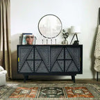 Bidi Mid-Century Modern Solid Wood 2-shelf Buffet by Furniture of America