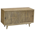 Black & Brown Mid-Century Modern Solid Wood Sideboard Buffet