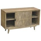 Black & Brown Mid-Century Modern Solid Wood Sideboard Buffet