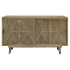 Black & Brown Mid-Century Modern Solid Wood Sideboard Buffet