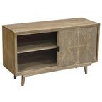 Black & Brown Mid-Century Modern Solid Wood Sideboard Buffet