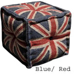 Handmade Indo Wool and Jute Kilim Pouf
