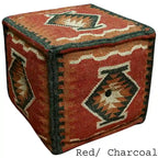 Handmade Indo Wool and Jute Kilim Pouf