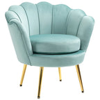 HOMCOM Elegant Velvet Fabric Accent Chair/Leisure Club Chair with Gold Metal Legs for Living Room - 29.5 x 24.75 x 28.75