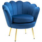 HOMCOM Elegant Velvet Fabric Accent Chair/Leisure Club Chair with Gold Metal Legs for Living Room - 29.5 x 24.75 x 28.75