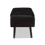 Velvet Button-Tufted Storage Bench, Grey/Green/Navy/Black & Dark Brown, Seats 1