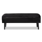 Velvet Button-Tufted Storage Bench, Grey/Green/Navy/Black & Dark Brown, Seats 1