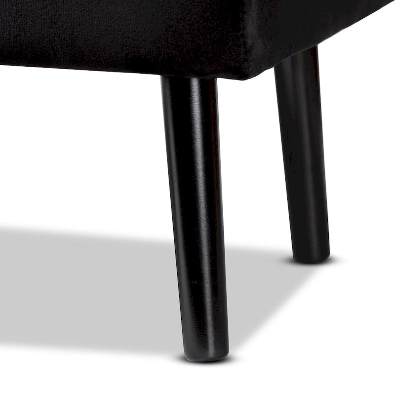 Velvet Button-Tufted Storage Bench, Grey/Green/Navy/Black & Dark Brown, Seats 1