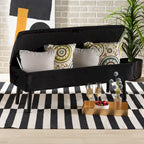 Velvet Button-Tufted Storage Bench, Grey/Green/Navy/Black & Dark Brown, Seats 1