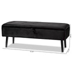 Velvet Button-Tufted Storage Bench, Grey/Green/Navy/Black & Dark Brown, Seats 1