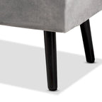 Velvet Button-Tufted Storage Bench, Grey/Green/Navy/Black & Dark Brown, Seats 1