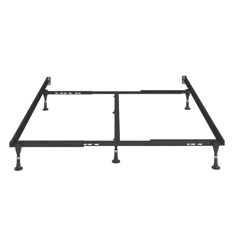 Black Steel Bed Frame, Keyhole Style, Twin/Full, 1-2 Person