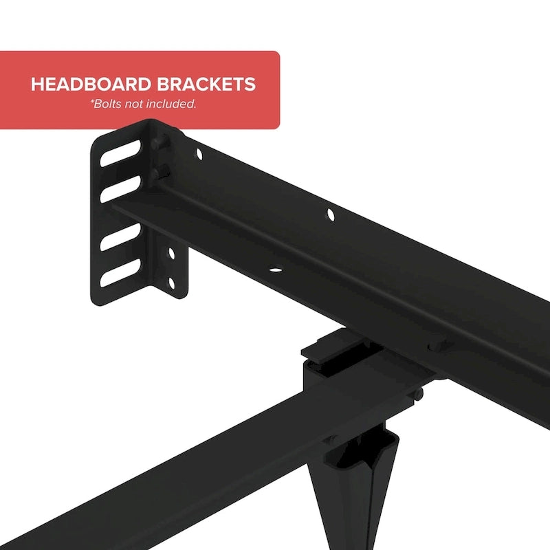 Black Steel Bed Frame, Keyhole Style, Twin/Full, 1-2 Person