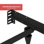 Black Steel Bed Frame, Keyhole Style, Twin/Full, 1-2 Person