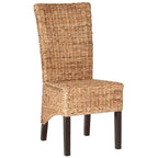 Dark Brown Rattan-Look Dining Chair, Set of 2