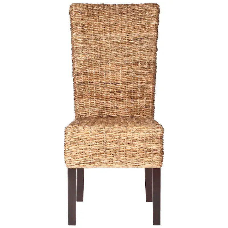 Dark Brown Rattan-Look Dining Chair, Set of 2