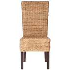 Dark Brown Rattan-Look Dining Chair, Set of 2