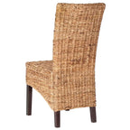 Dark Brown Rattan-Look Dining Chair, Set of 2