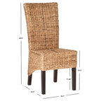 Dark Brown Rattan-Look Dining Chair, Set of 2