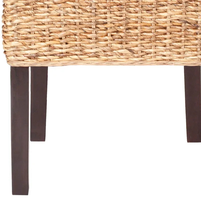 Dark Brown Rattan-Look Dining Chair, Set of 2