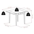 Hamilton Double Drop Leaf Dining Table, Walnut - 41.73W x 30.55D x 29.13H