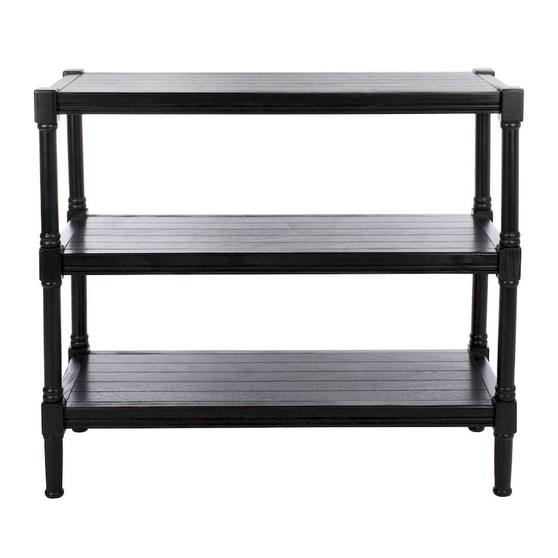 3-Shelf Console Table, Distressed White / Brown / Black, 1-Person Assembly