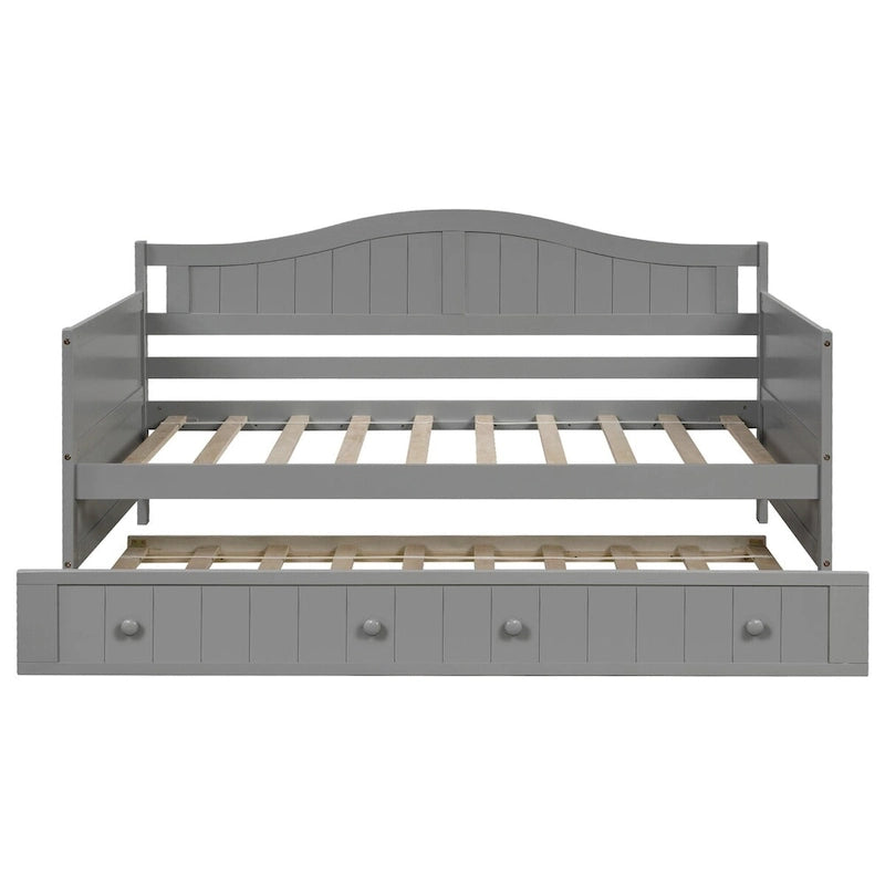 High-Quality Pine Twin Daybed with Trundle, Sofa Bed