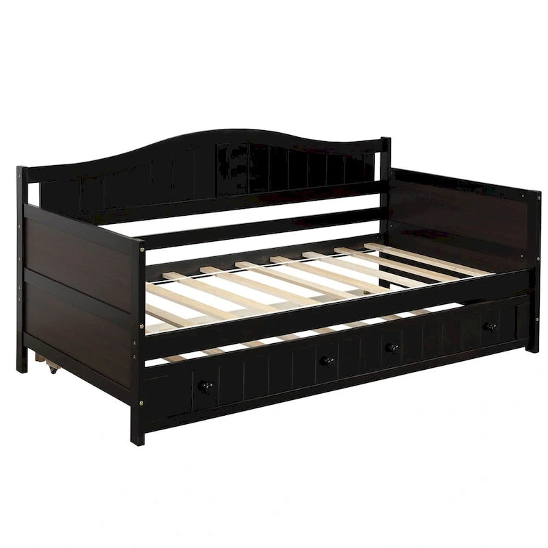 High-Quality Pine Twin Daybed with Trundle, Sofa Bed