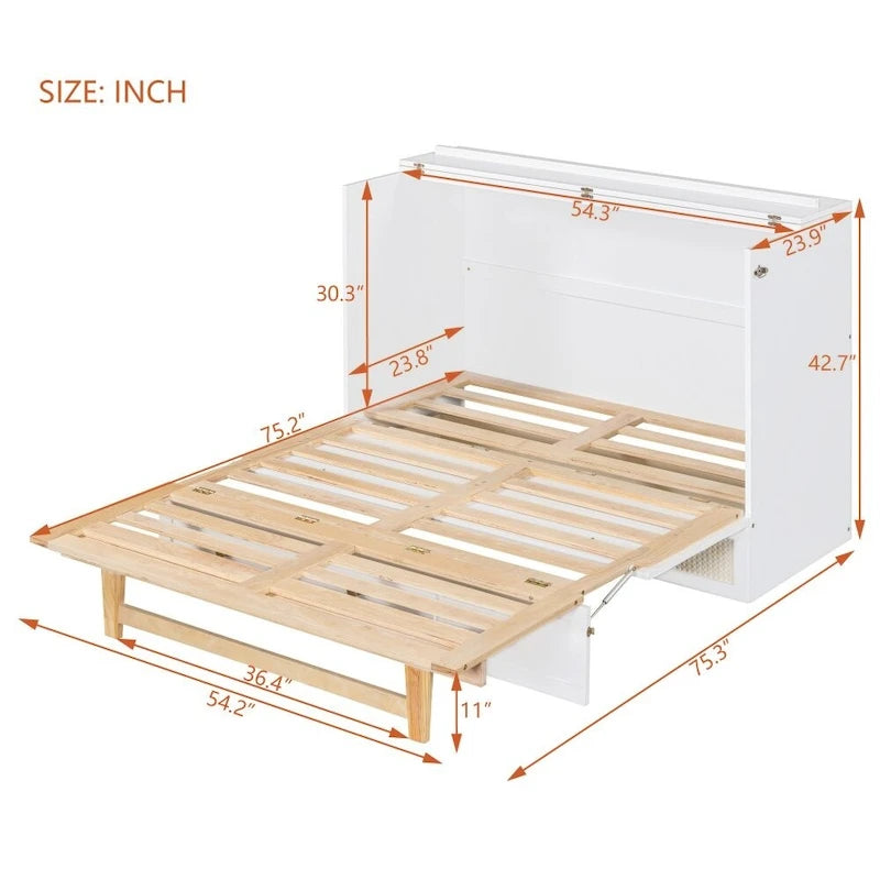 Full Size Murphy Bed with Large Drawers